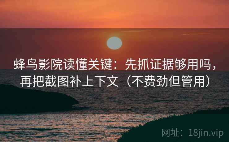 蜂鸟影院读懂关键：先抓证据够用吗，再把截图补上下文（不费劲但管用）
