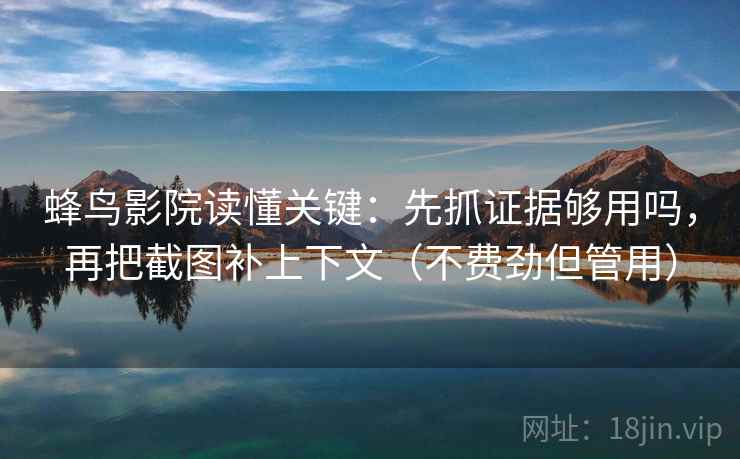 蜂鸟影院读懂关键：先抓证据够用吗，再把截图补上下文（不费劲但管用）