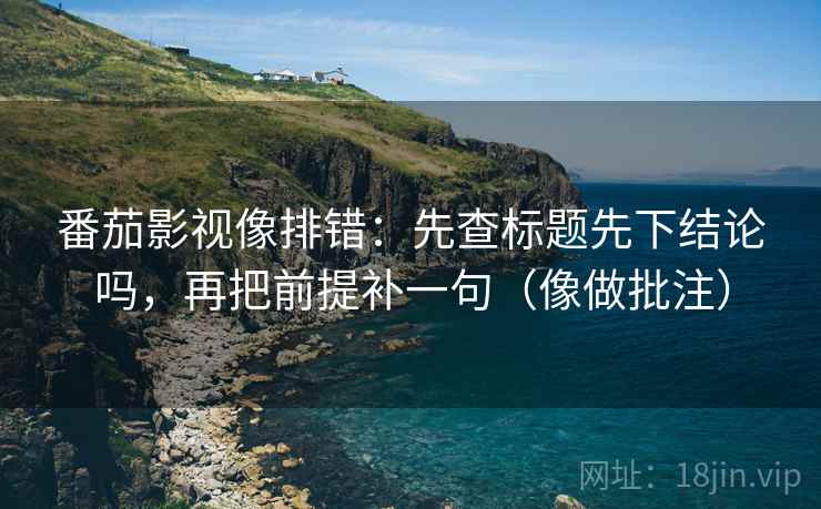 番茄影视像排错：先查标题先下结论吗，再把前提补一句（像做批注）