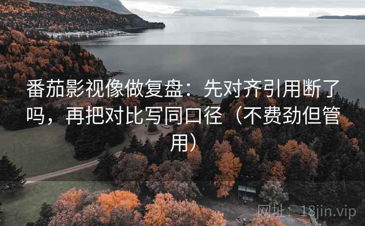 番茄影视像做复盘:先对齐引用断了吗,再把对比写同口径(不费劲但管用) 番茄影视像做复盘:先对齐引用断了吗,再把对比写同口径(不费劲但管用)