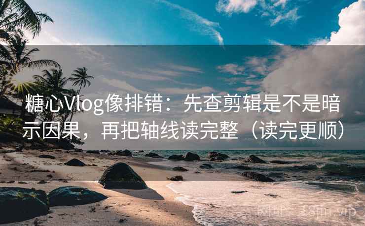 糖心Vlog像排错:先查剪辑是不是暗示因果,再把轴线读完整(读完更顺) 糖心Vlog像排错:先查剪辑是不是暗示因果,再把轴线读完整(读完更顺)